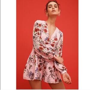 KEEPSAKE The Label Need You Now Romper Floral Pink Dainty Playsuit Long Sleeve